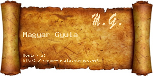 Magyar Gyula névjegykártya
